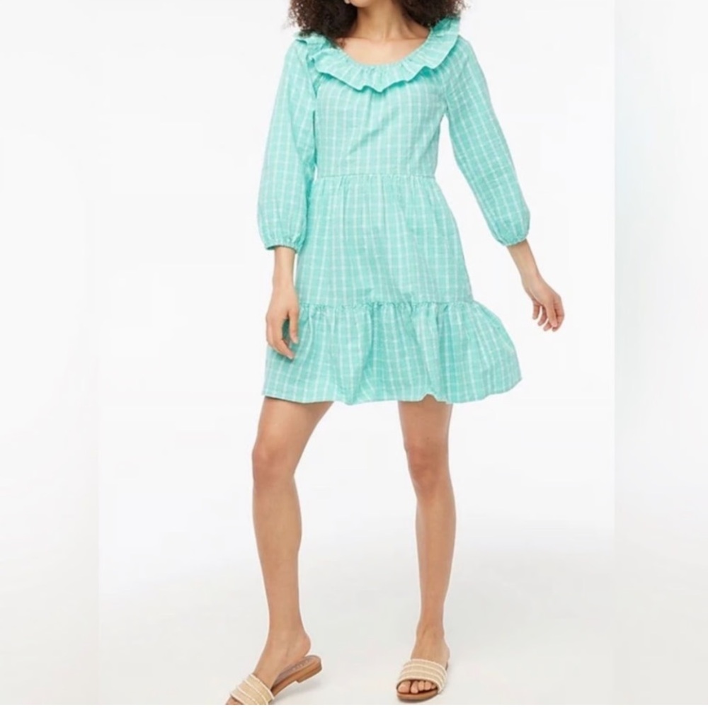 J.Crew seersucker plaid dress